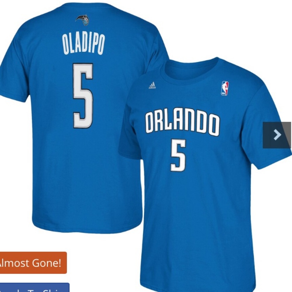 Adidas Victor Oladipo Orlando Magic T-shirt.  Royal blue,  size large.